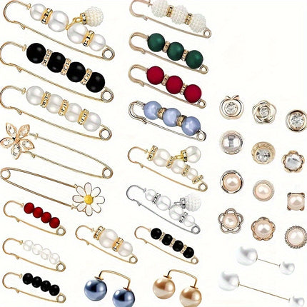 Imitation Pearl Pin suit Pants Waist Tight Artifact Pin Fixed Clothes Waist Change Small Artifact Anti-running Light Accessories