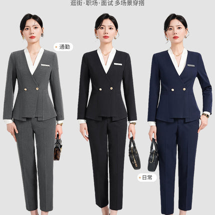 Jewelry Store Work Clothes Women's Autumn and Winter Temperament Goddess Fan Gan Practice Work Clothes OL Formal Occasion Professional Formal Suit Dress