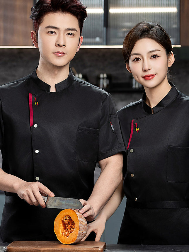 Summer Thin Breathable Net Short-sleeved Chef Clothes Catering Hotel Restaurant Canteen Cake Baking Work Clothes Kitchen Clothes