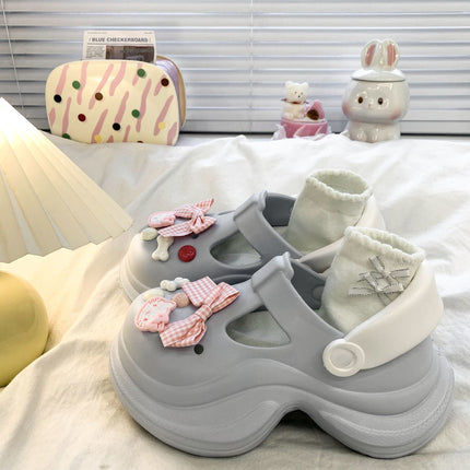 2026 Summer Women's Closed-Toe Sandals with Height Increase for Outdoor, Office, and Home Use, Waterproof, Sweet and Cute Casual Clogs
