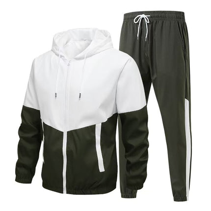 Cross-border wholesale new men's sportswear suit men's autumn casual Korean style leggings hooded two-piece suit