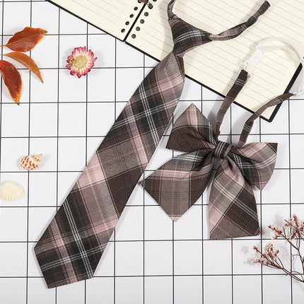 Japanese Plaid JK Tie Tie Set Women's College Style Graduation Photo Free Accessories Korean Style Bow Mariners Suit
