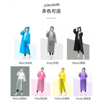 Thickened large brim zipper is a new rainstorm-proof single durable long hooded raincoat one-piece raincoat