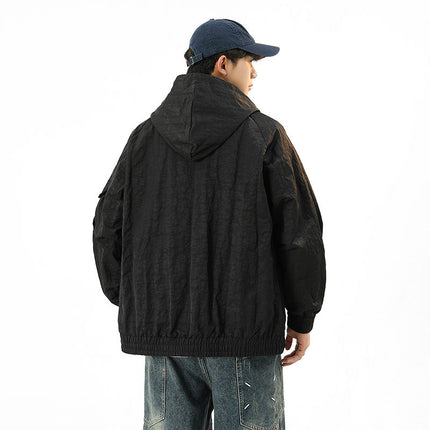 Jacket Men's 2025 Spring New Loose Hooded Outdoor Casual Tooling Charge Jacket Spring Trendy Top