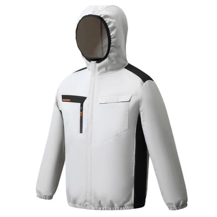 Summer New Three-Hole Fan Air-Conditioning Clothing Outdoor Cooling Sun Protection Hooded Shirt Stand Collar Jacket Work Clothes