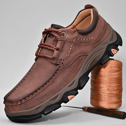 Cross-border foreign trade explosions men's shoes autumn new retro thick-soled tooling shoes dad shoes men's fashion casual leather shoes