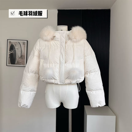 Angeli Winter Love Song Original Little Fur Ball Fox Fur Collar Super High Waist Duck Down Jacket