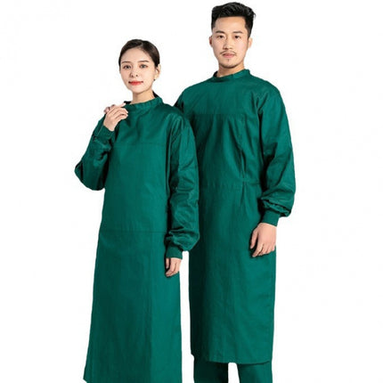 Pure Cotton Surgical Gown for Medical Professionals, Dental Implant Doctor Workwear, Green Scrub Suit, Surgical Gown for Professionals