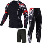 Gray and red three-piece set---continuous discounts / Xxxl ( 85-95kg )