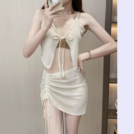 2026 New Style Women's Bikini Four-Piece Set, Fresh and Youthful Bikini for Girls, Suitable for Hot Springs and Beach Swimwear