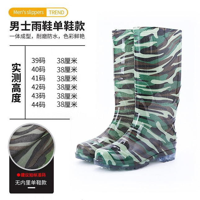 Free Shipping High Barrel Rain Boots Men's Labor Protection Shoes Warm Mesh Water Shoes Long Barrel Water Boots Site Wear-resistant Rain Boots Non-slip Rubber Shoes