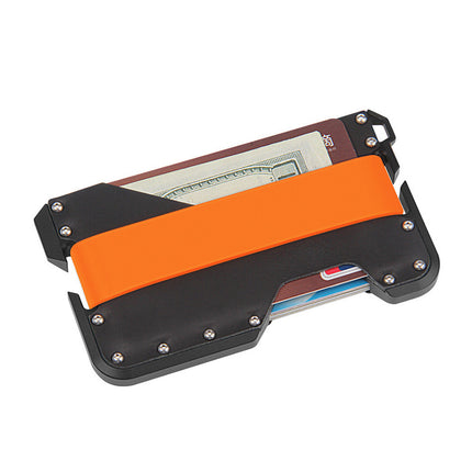 Dango Metal Card Holder Rfid Anti-Theft Genuine Leather Wallet Edc Multi-Functional Stainless Steel Card Holder Aluminum Alloy Card Holder