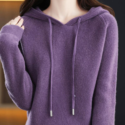 Long sleeve hooded pullover sweater women's bottoming sweater Korean style loose casual knitted sweater Spring and Autumn New hoodie