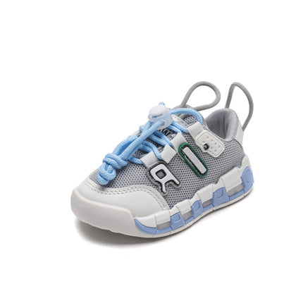2022 spring and autumn mesh sports shoes with lights children's shoes breathable casual boys and girls letters baby children's shoes in stock
