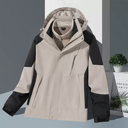 Special Price School Group Clothing Disassembly Outdoor Jacket Autumn and Winter Waterproof Couple Three-In-One Hooded Sports Mountaineering Clothing