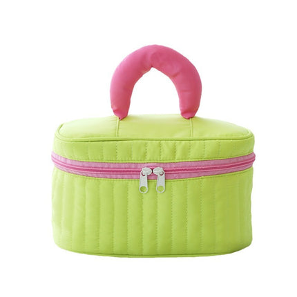 New Color-Blocked Makeup Bag, Large Capacity, High Aesthetic Toiletry Bag, Portable Travel Storage Bag, Versatile Macaron Color