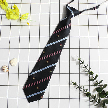 JK Small Tie Women's College Style Lazy Japanese Style Plaid Uniform Shirt Tie Student ins Men's and Women's Short Free Tie