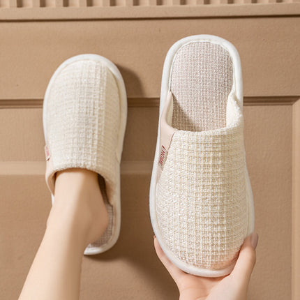 Spring and Autumn Cotton Slippers for Women, All Seasons, Winter, Indoor Home Use, Cotton and Linen Non-Slip Home Couple Wholesale Hemp Slippers for Men