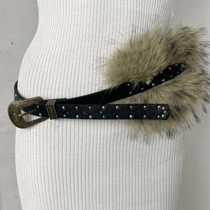 Rhinestone Mao Mao stitching belt shiny Mao Mao belt new Y2K all-match pin buckle corns hot girl belt