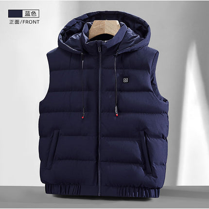 Factory Direct supply graphene electric heating hooded vest intelligent temperature control charging heating vest men and women winter cold-proof