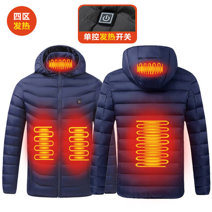 29Th District, 23Rd District, 11Th District, District 9 Heating Clothing, Winter down Cotton Jacket, Heated Cotton Jacket, Large Size Coat, Electric Heating Clothing, Cold-Proof