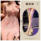 Pink + large size white stockings / M 40-60kg