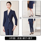 Blue suit + skirt + pants / S