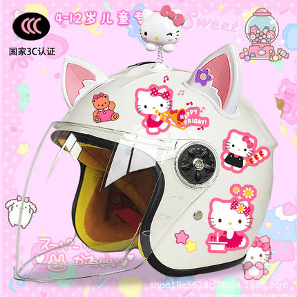Winter Children's Electric Car Helmet Men's and Women's Cute Warm Thickened Half Helmet Motorcycle Full Helmet Autumn and Winter Helmet