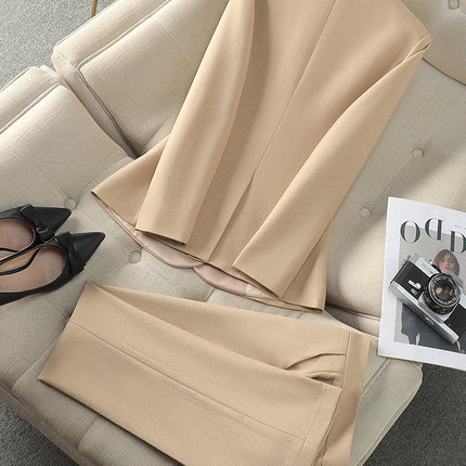 Cross-Border Professional Suit Set for Women, New Style, Elegant, New Chinese Style Small Suit Jacket, Workwear, Formal Attire, Front Desk Work Uniform