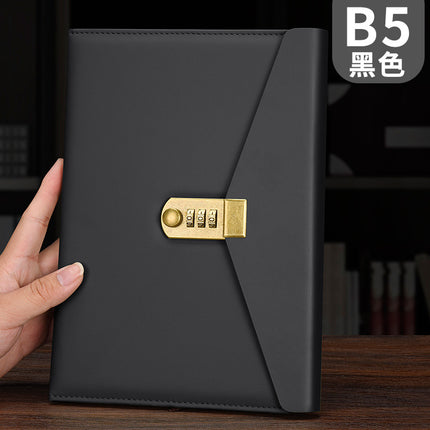 a5 password lock diary Diary business office creative stationery notebook with lock password book wholesale