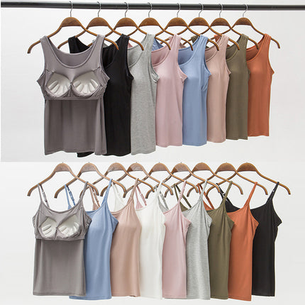 Modal with chest pad Vest Women's condole belt without steel ring BRA-T Cup one-piece slim underwear base shirt wholesale