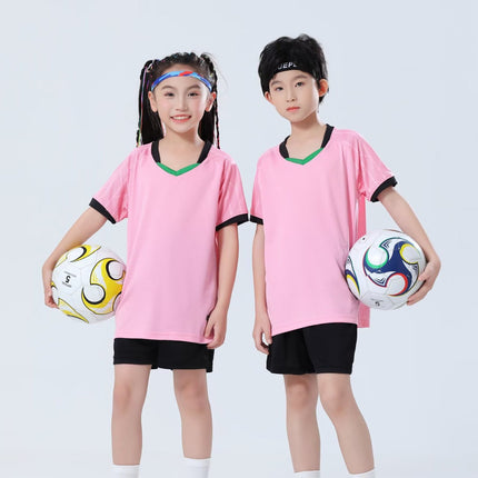 Football Uniform Set with Printed Numbers for Male and Female Students Badminton Training Uniforms Adult Game Team Uniforms Kindergarten Class Uniforms