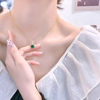 Gold-Green Crystal Necklace