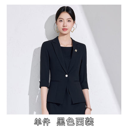 Blue Professional dress Women's Spring and Summer High Sense Host Formal Occasion Business Suit Skirt Two-piece Suit
