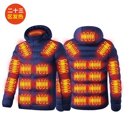29Th District, 23Rd District, 11Th District, District 9 Heating Clothing, Winter down Cotton Jacket, Heated Cotton Jacket, Large Size Coat, Electric Heating Clothing, Cold-Proof
