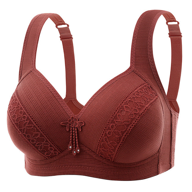 Cross-border new large size non-steel ring comfortable breathable gathered women's underwear non-magnetic thin cup smooth fat mm bra