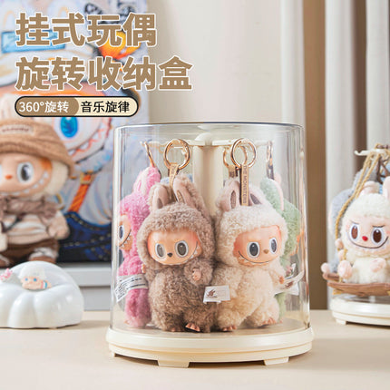 Rab cloth pendant display box transparent rotating labubu plush toy doll hand-made blind box storage display rack
