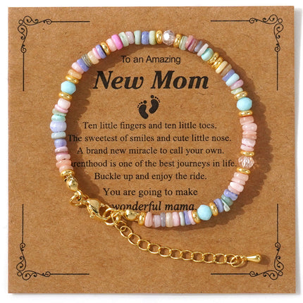 Cross-border Explosions Macron Color Bracelet Fashion High Sense Dopamine Bracelet Light Porcelain Blue Flat Bead Crystal Bracelet