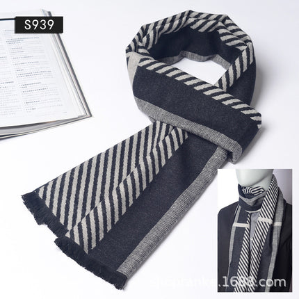 New Plaid Scarf for Men in Autumn and Winter, New Korean Version for Boyfriend, Plaid Scarf, Shawl, Male and Female Students, Couple to Keep Warm