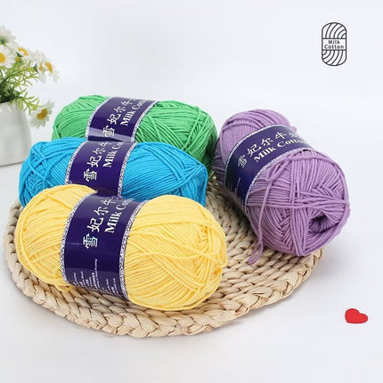 Snow Feir 5 strands milk cotton wool group 5 strands combed cotton thread not ball baby hand woven diy cute doll