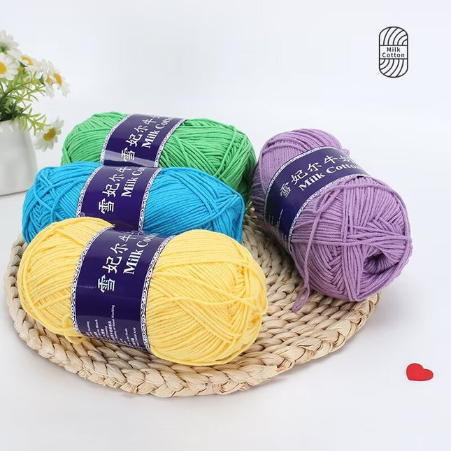 Snow Feir 5 strands milk cotton wool group 5 strands combed cotton thread not ball baby hand woven diy cute doll