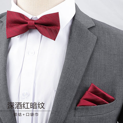 Men's Business Banquet Multicolor Pocket Towel Set Wedding Wedding Bow Best Man Groom Men's Dress Accessories