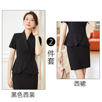 Suit suit Women's Summer Short-sleeved Tooling Professional Temperament Hotel Front Desk Manager Jewelry Shop Beautician Work Clothes