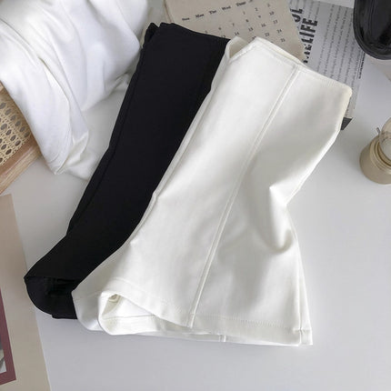 White Suit Shorts for Women, Summer Tight High-Waisted Slimming Leggings, Petite Anti-Exposure A-Line Outerwear Hot Pants