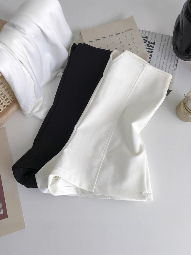 White Suit Shorts for Women, Summer Tight High-Waisted Slimming Leggings, Petite Anti-Exposure A-Line Outerwear Hot Pants