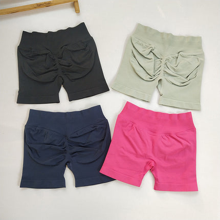 European and American New Seamless Peach Hip Yoga Shorts High Waist Belly Tight Sports Tight Pants Outer Wear Fitness Shorts