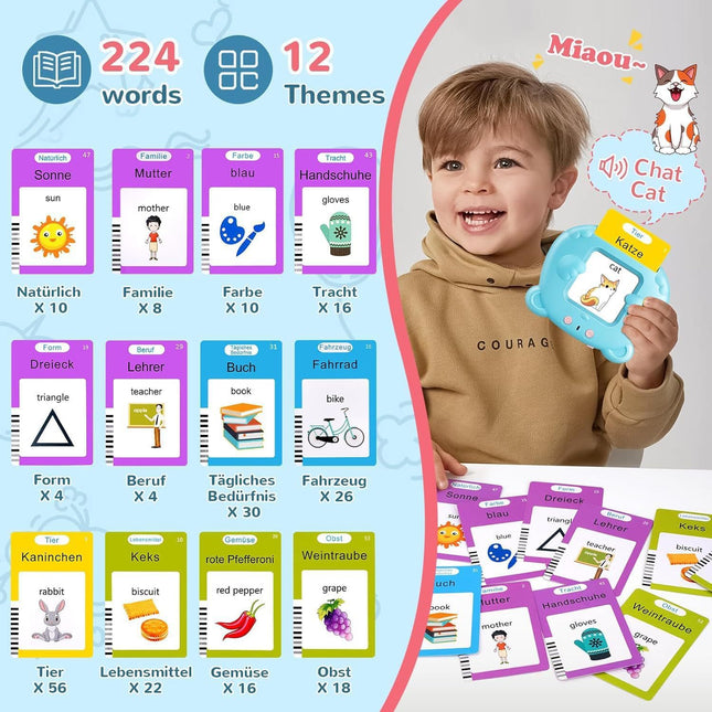 Cross-Border German Card Machine Talking Flash Cards German Card Machine Xiongbao Russian Early Education Machine