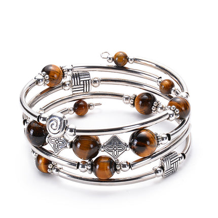 2026 New European and American Fashion Imperial Stone Wrap Bracelet for Women, Layered Multi-Wrap Natural Stone Bracelet Wholesale