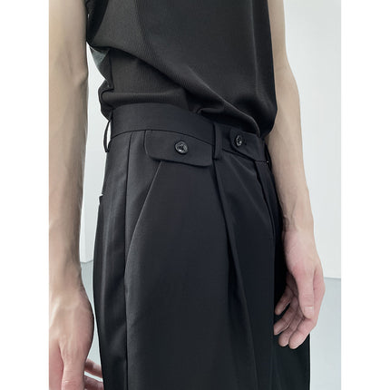 2024 Design New Style Dipped Casual Pants Men's Korean-style Non-ironing Loose Wide-leg Simple All-match Straight Pants