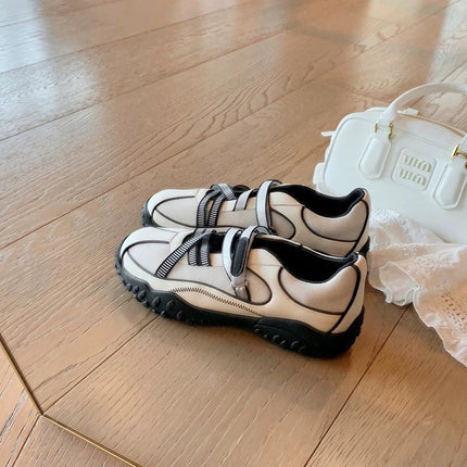 Mary Jane Style Height-Increasing Ballet Trainers for Women, 2026 New Retro Versatile Patchwork Casual Sneakers